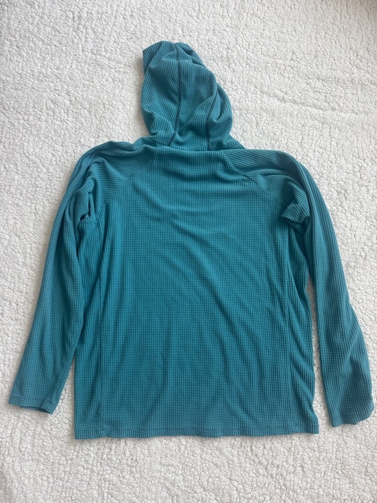 Melanzana 🏔️Blue Hoodie Men’s Large Waffle-Knit Hooded Pullover - Picture 7 of 7